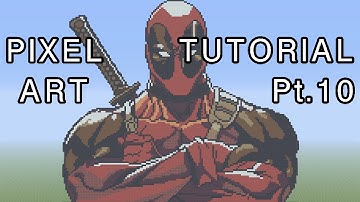 Minecraft Pixel Art Tutorial - Deadpool Part 10