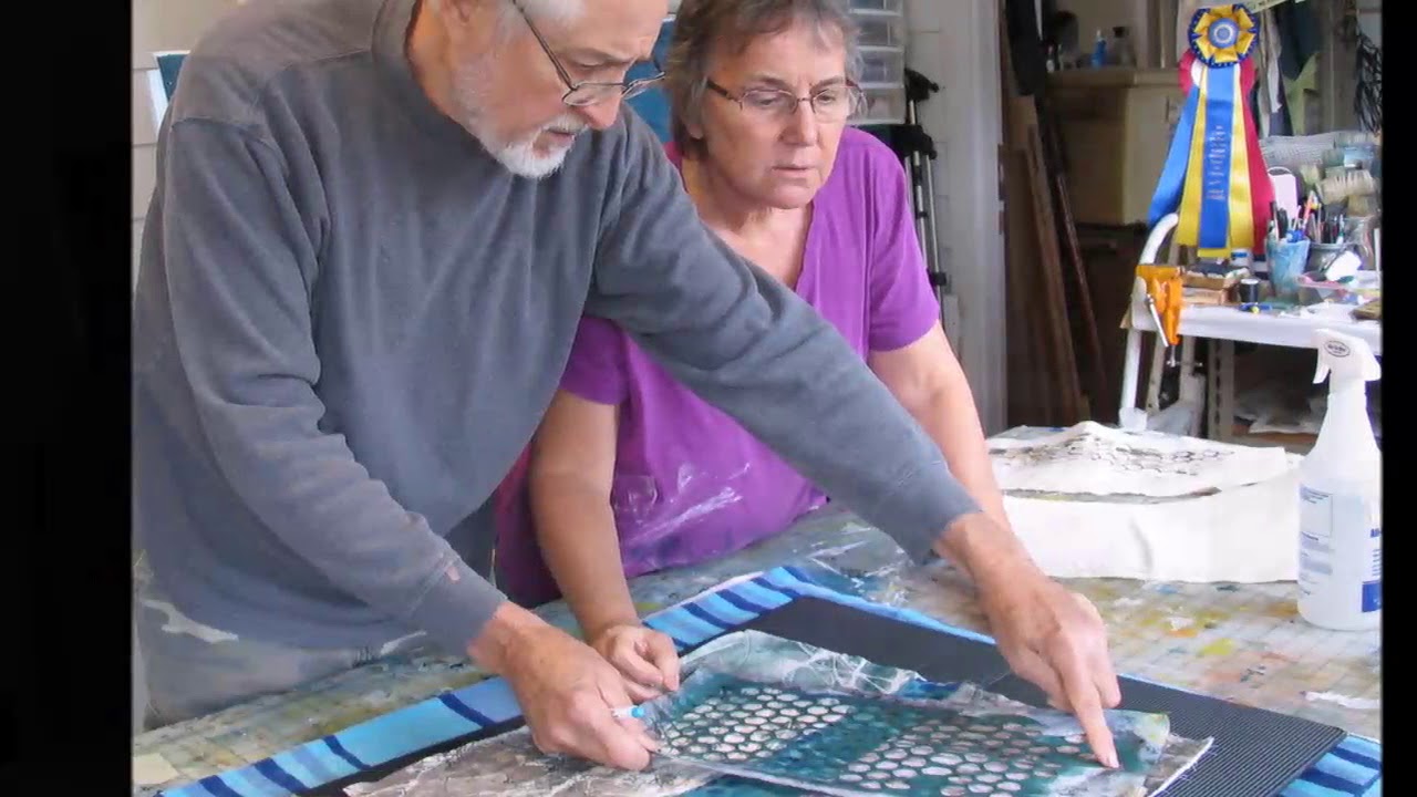 A Collaborative Project - Printmaking and stitching - YouTube