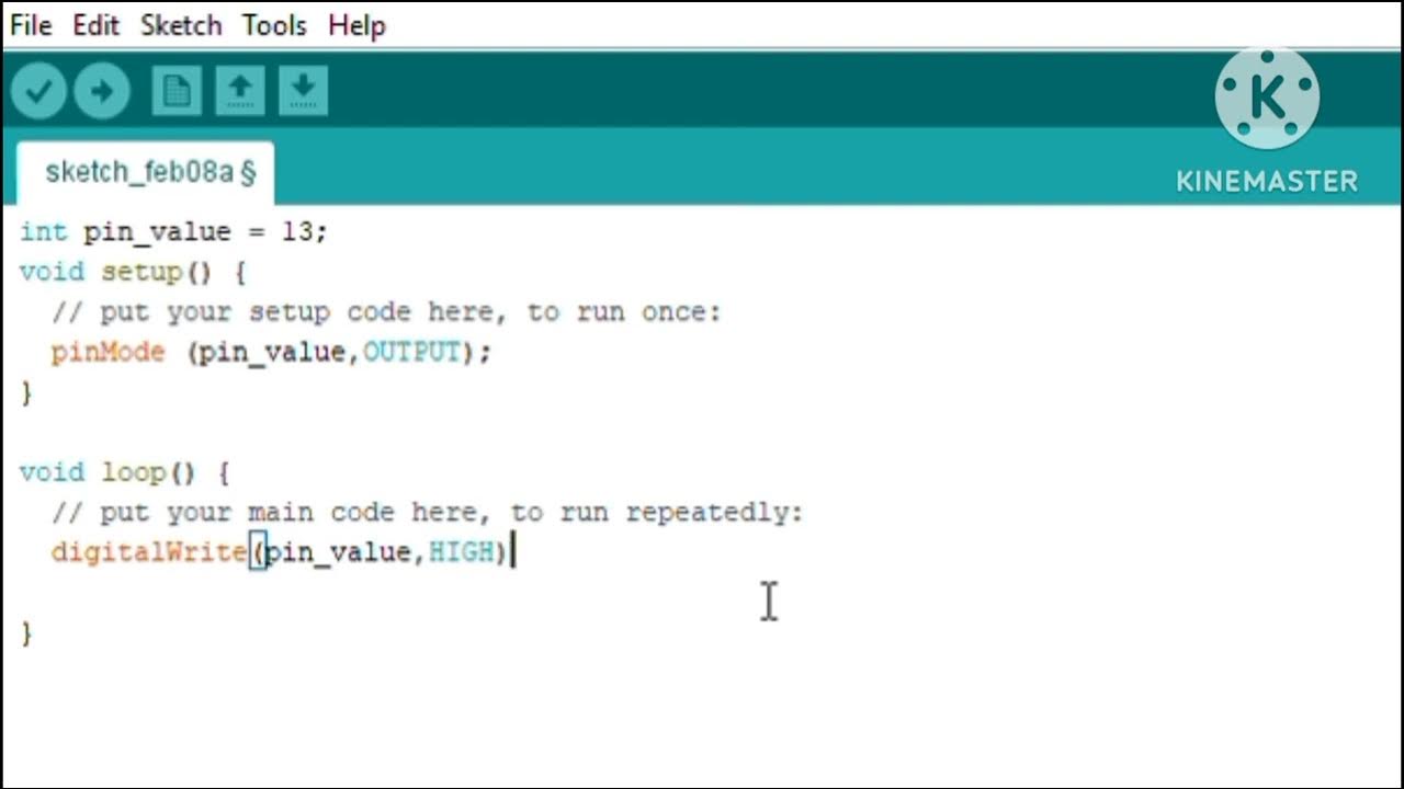 program for lighting the led in Arduino connected with 13th pin|Arduino ...