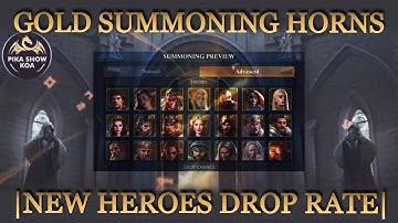 GOLD SUMMONING HORNS |NEW HEROES DROP RATE |King Of Avalon