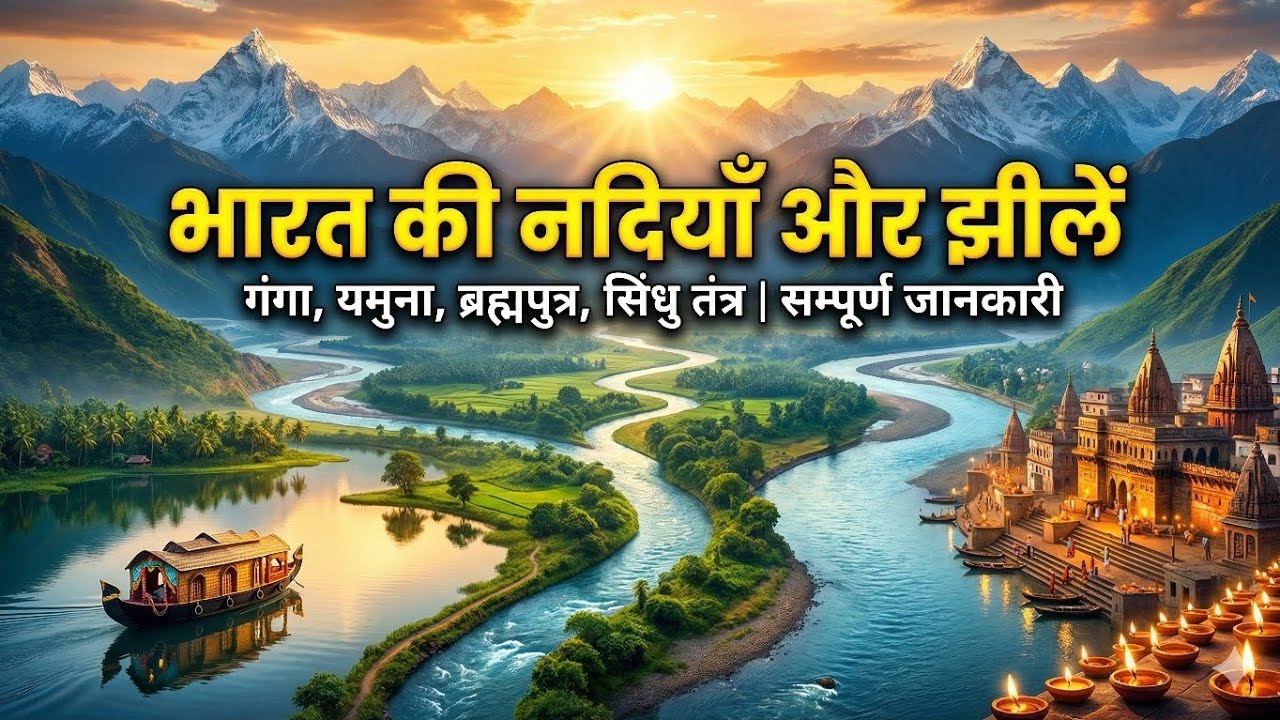 भारत की नदियाँ और झीलें | Indian River System Full Details | Ganga, Yamuna, Brahmaputra, Indus 