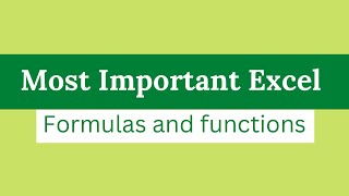Top 12 Most Useful Excel Formulas and Functions YOU SHOULD BE KNOWING | Excel Interview Questions