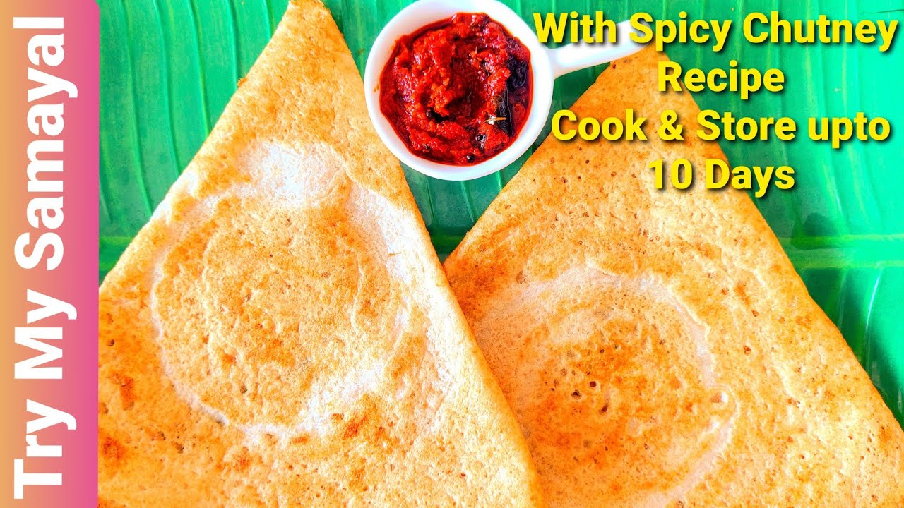 Broken Wheat Dosa With Instant Spicy Chutney Recipe in Tamil Healthy