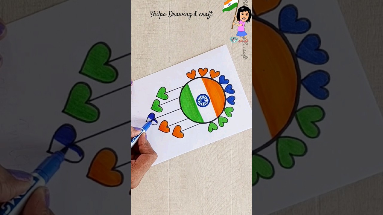 🇮🇳Independence Day Greeting Card🇮🇳 How to make independence day card #shorts #shortvideo #15august