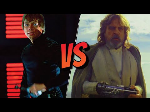 La caída de Luke Skywalker - ¿Cómo tirar un sable de luz? (Comparativa de escenas)