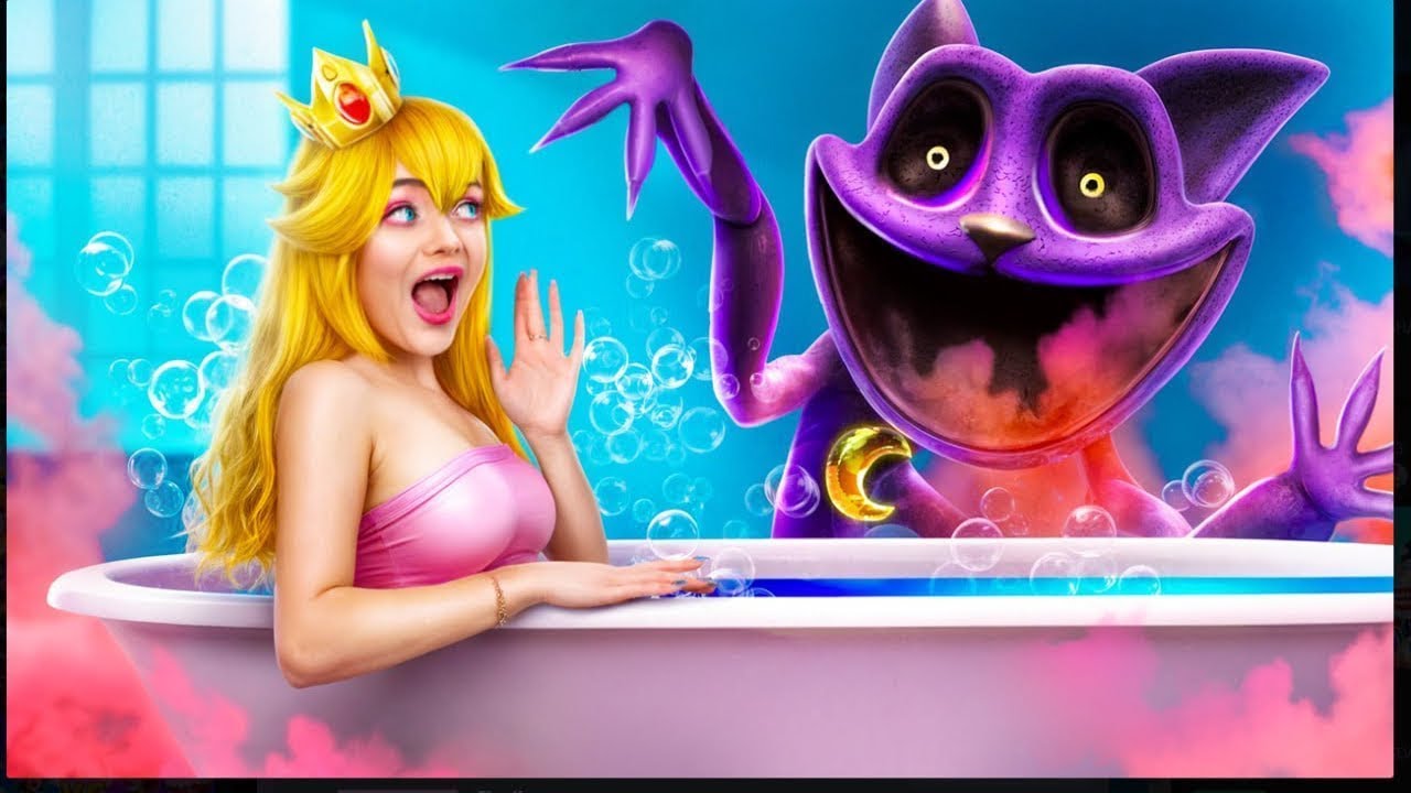 Maradj életben kihívás! CatNap vs. Peach, Jax, Sonic! A nővérem CatNap!