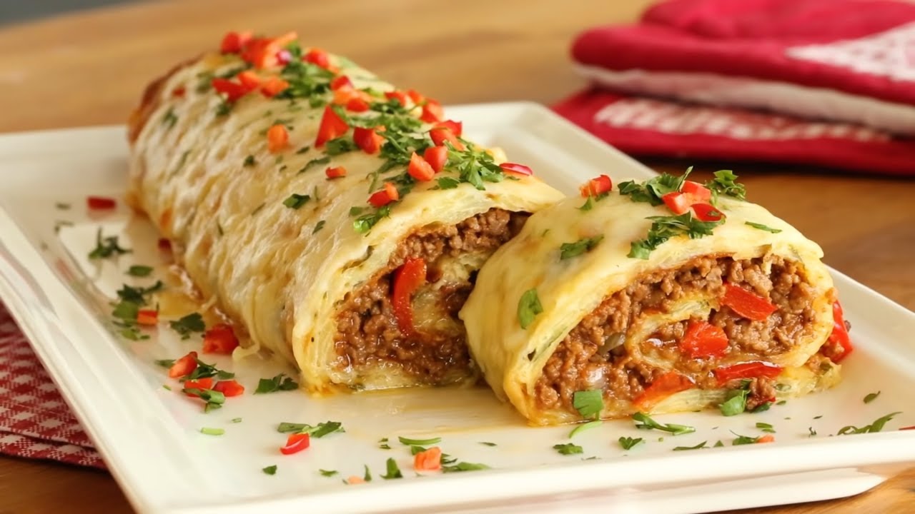 Herkesin Hayran Kalacağı❗ LEZZETLİ GARANTİLİ Ana Yemek????Kıymalı Rulo Patates Tarifi#shorts #etliyemek
