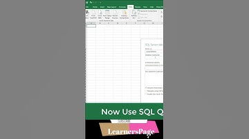 Import data from sql to excel #shorts #excel #sql #Learnerspage