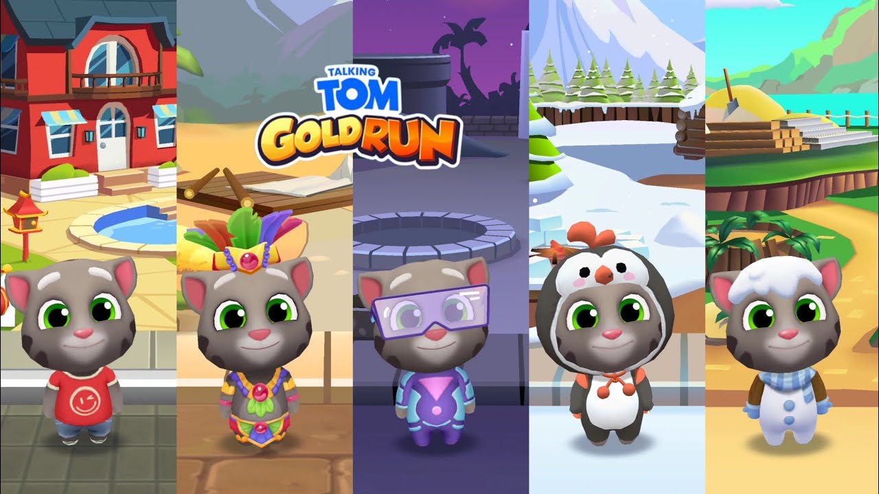 Talking Tom Gold Run China - New Update - Discover all the Tom's & Worlds - Android iOS Gameplay