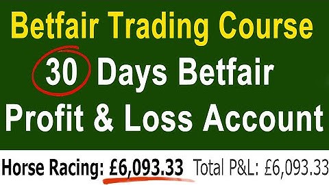 30 Day Profit and Loss Betfair Trading