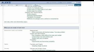 Features and Reports in ALEKS