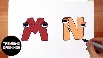 How To Draw Alphabet Lore M and N