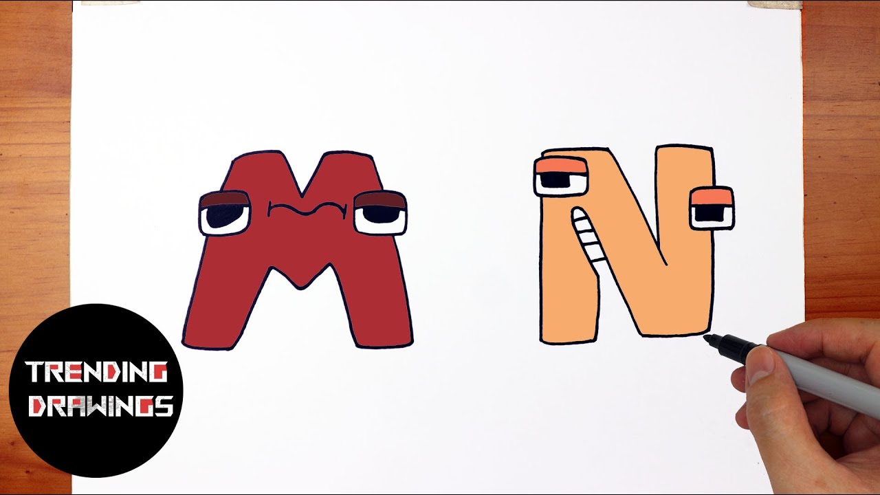 How To Draw Alphabet Lore - Super Form Letter M  Cute Easy Step By Step  Drawing Tutorial 