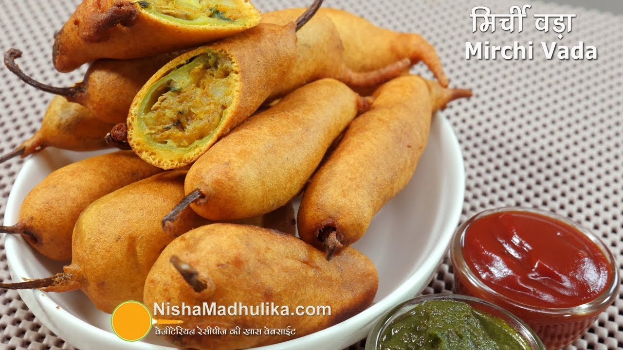 Mirchi Vada Recipe - Rajasthani Mirchi Vada - Mirchi Vada Bajji - Mirchi Bhajji | Nisha Madhulika