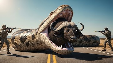 Brave Wildlife Rescue Team Save Buffalo from Giant Python Attack