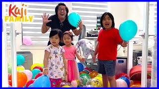 We filled Daddy's Office with Balloons for Father's Day!!!