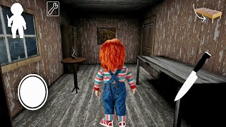 Escaping as Chucky in Granny's Old House | Granny Mod Menu screenshot 1