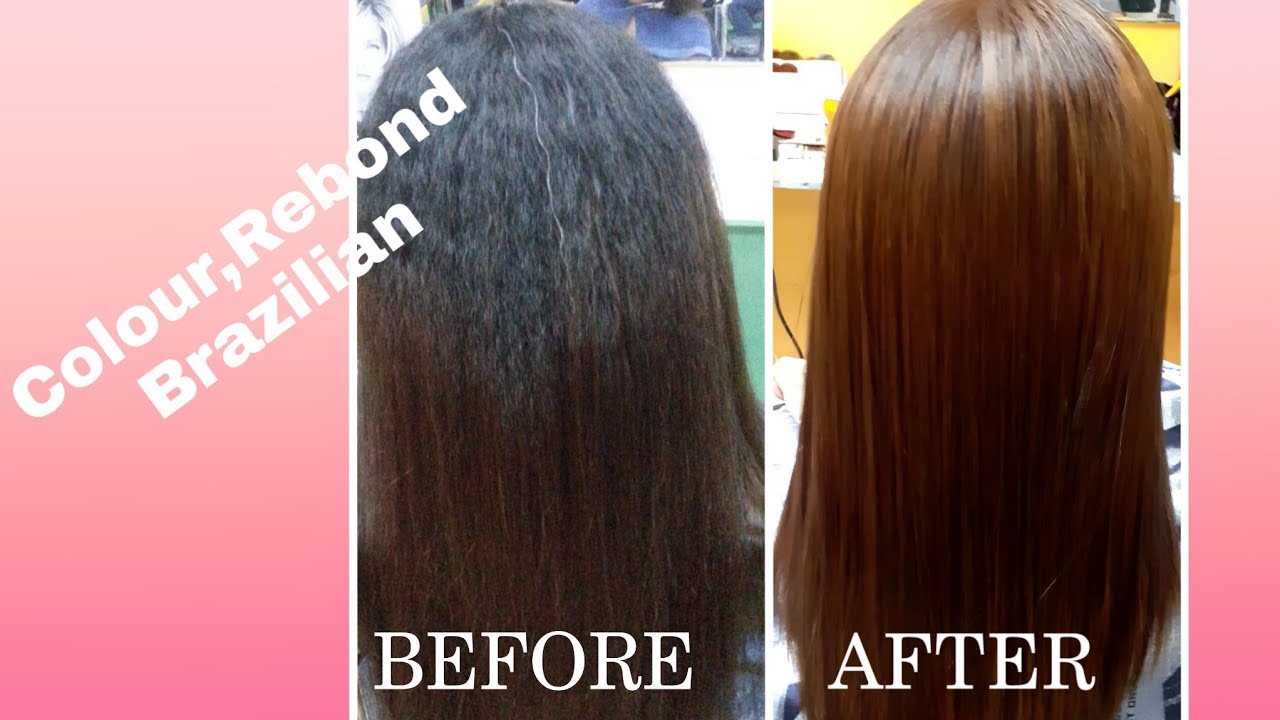 Hair Before and After Colour,Rebond and Brazilian Applications YouTube