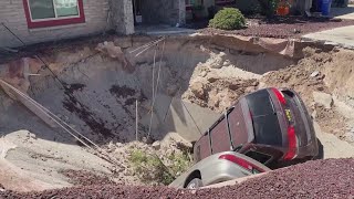 Las Cruces sinkhole swallows two cars in home’s front yard