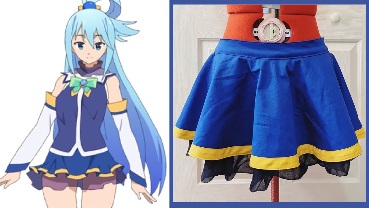 Aqua [Konosuba] Cosplay Tutorial Part 1: Skirt - YouTube