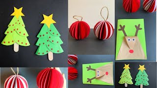 3 Christmas Crafts - Christmas Card for Kids - Paper Craft - Paper Christmas Tree for Kids