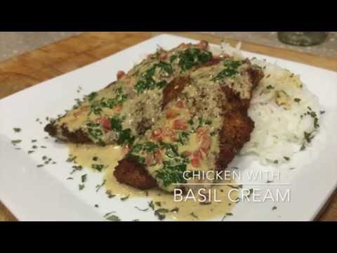 Chicken with Basil Cream Sauce