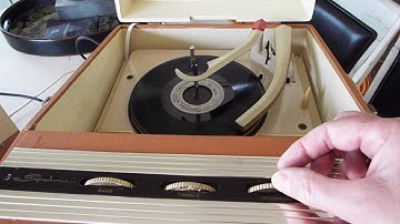 symphonic stereo record player playing a 16-2/3 RPM record