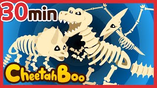 [NEW] 30 min | Dinosaur fossils are alive! | Halloween | Nursery rhymes | Kids song | #Cheetahboo