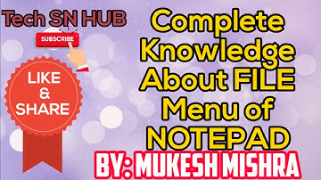 File menu of notepad