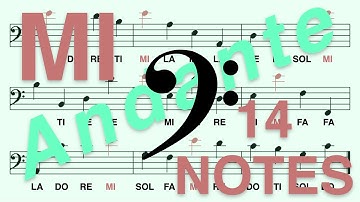 Bass (F) Clef, Do Re... (Ti): Learn to Read the MI Note in Less Than 2 Minutes (Andante, 14 Notes)
