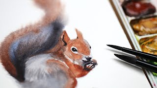 EASY Squirrel | WetonWet Technique Watercolor Tutorial for Beginners WEEK 3