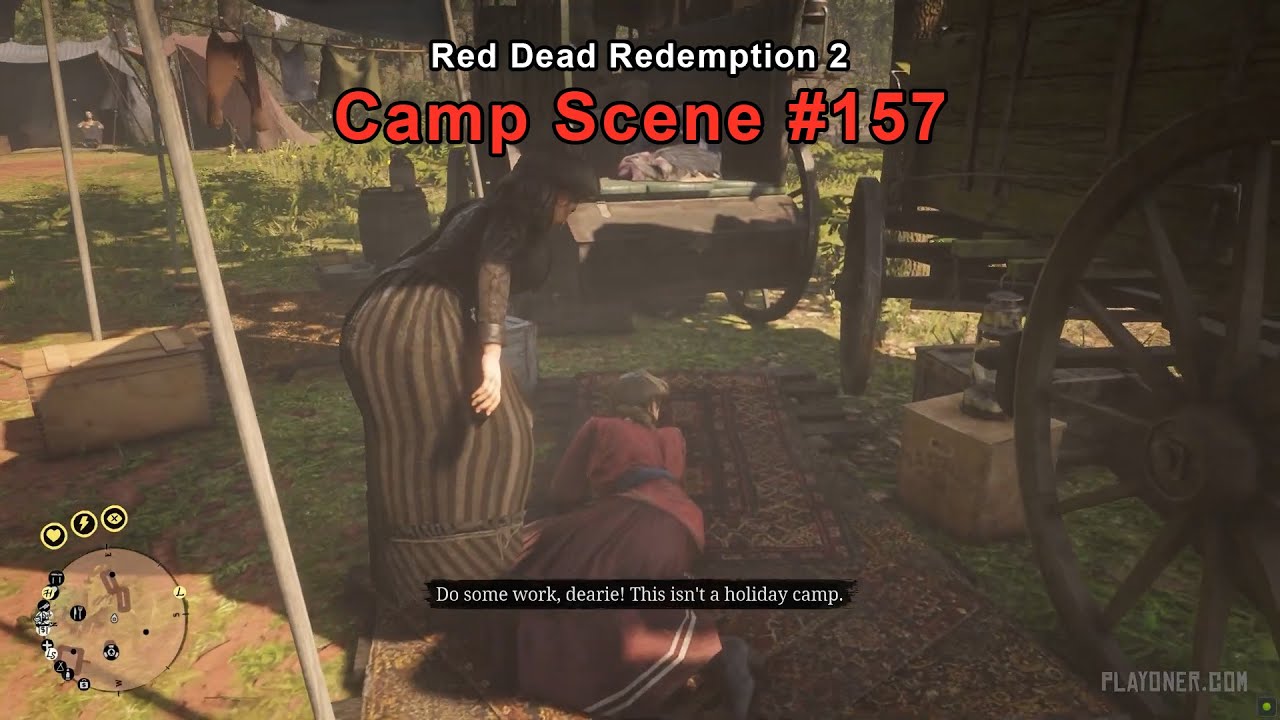 Miss Grimshaw slaps Mary Beth - Camp Scene #157 - Red Dead Redemption 2 ...