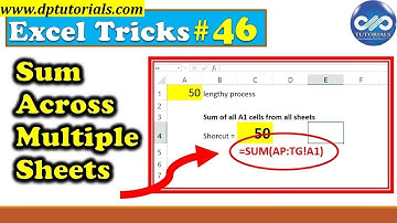 How to Sum Across Multiple Sheets in Microsoft Excel  || Excel Tips || dptutorials