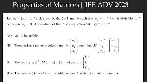 JEE ADV PYQs | Determinants and Matrices | JA 2023 #1| PYQ series