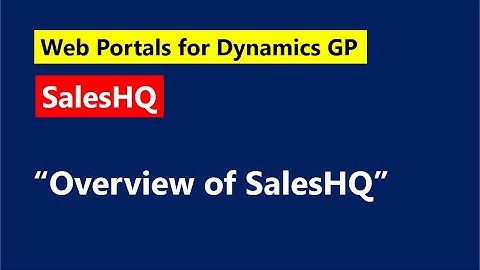 GP Elementz   SalesHQ   Overview
