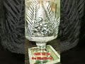 SILVER PALM &amp; CRYSTAL CANDLE FLOWER VASE