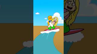 Riding the wave 🌊😎 Escape The Tsunami Roblox Animation meme #shorts