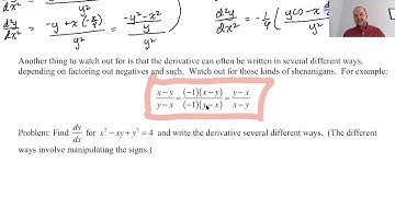 Implicit Differentiation pg 2, pt 2