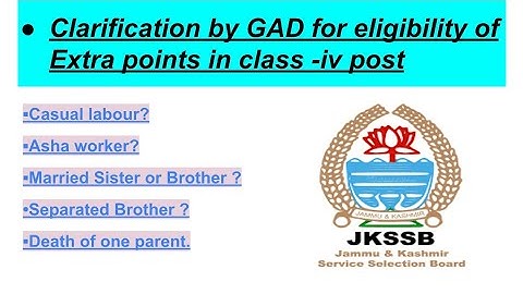 GAD gave Clarificatiom related to all question of Extra Points in Class-ivth Certificates