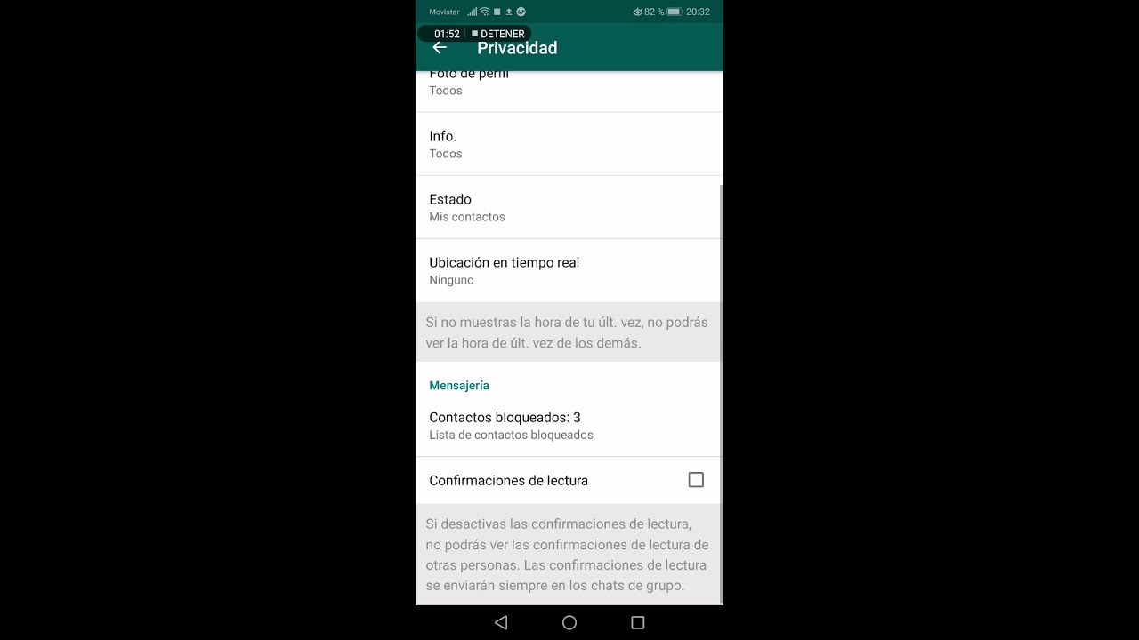 Tutorial Whatsapp - Ajustes - confirmaciones de lectura - YouTube
