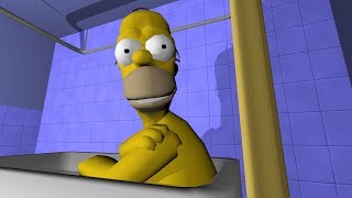 Bart Hits Homer With A Chair But It's 3D And In First Person View