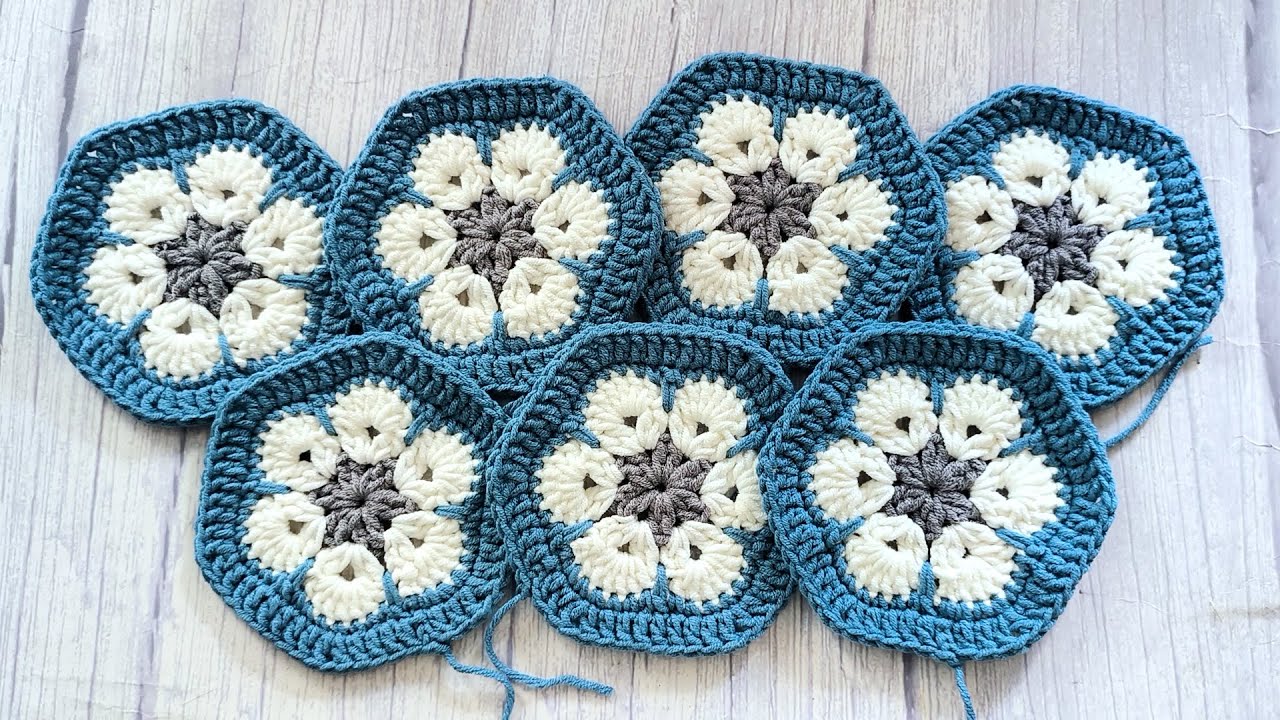 Crochet Granny Hexagon Pattern & tutorial for beginners 01 - YouTube