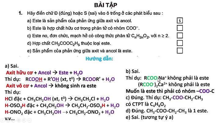 Giải bài tập 1 sgk hóa học 12 trang 7 năm 2024