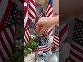 Glass vases into 4th of July Decoration with Flags - Happy 250th Birthday USA