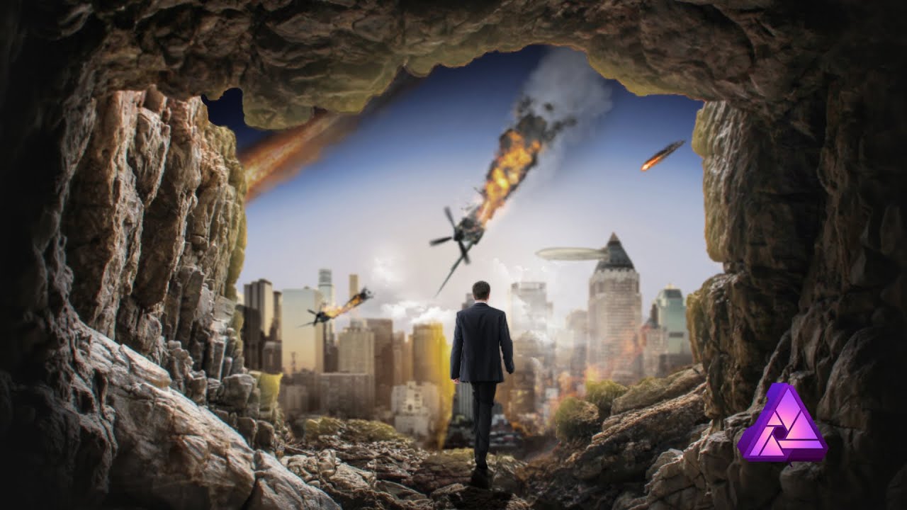 AFFINITY PHOTO MANIPULATION TUTORIAL MAN IN A CAVE INDONESIA (SUB ENG)