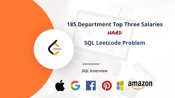 Department Top Three Salaries Without Window Function  | SQL Interview | Google | Amazon | Facebook