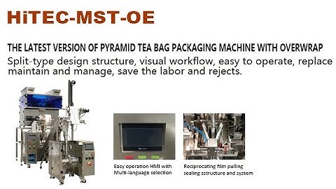 Split structure design pyramid tea bag packing machine with overwrap