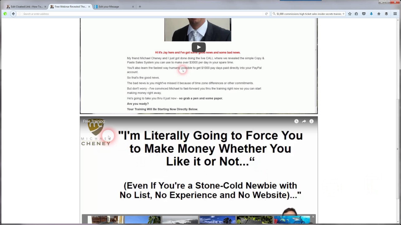 $1000 Commissions High Ticket Affiliate Sales Insider Secrets Training Webinar