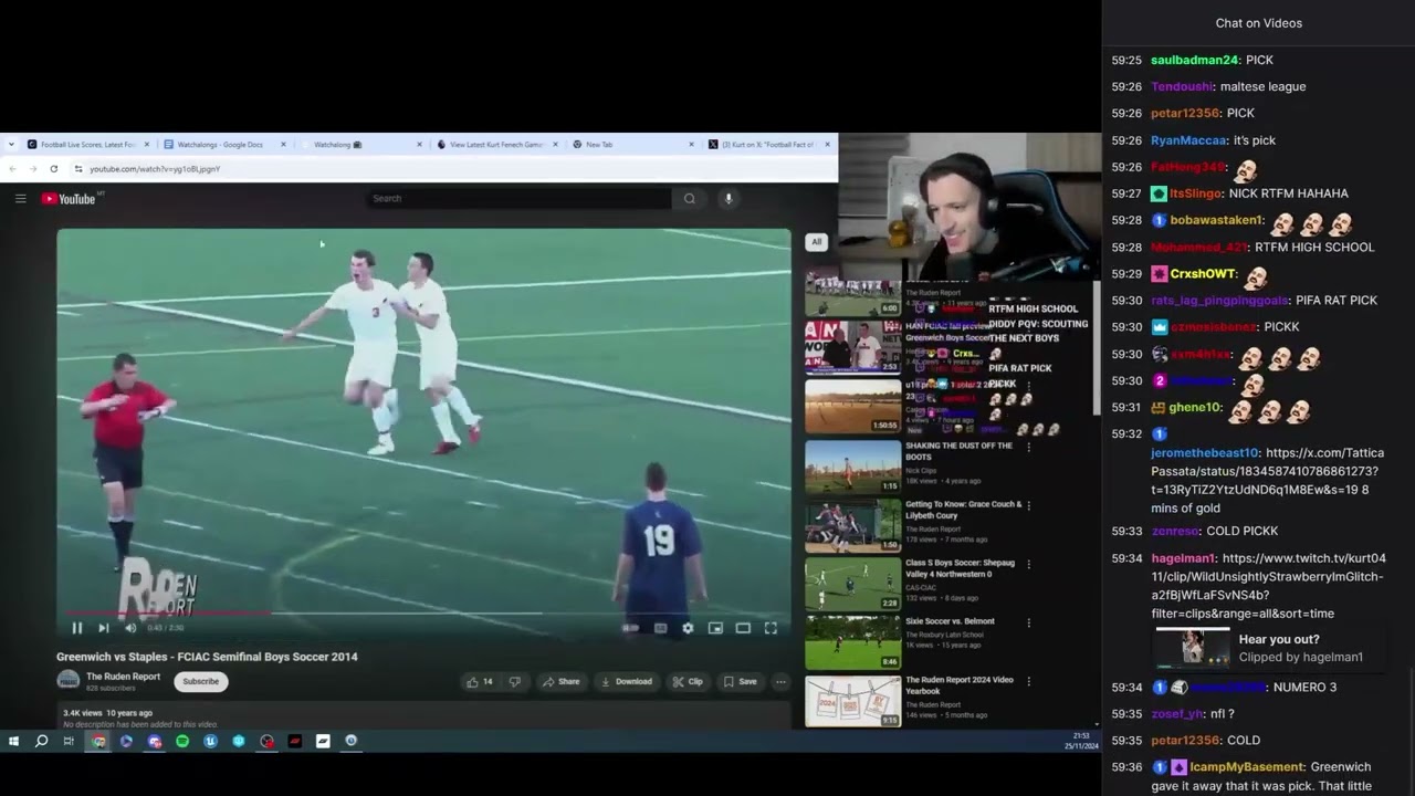 Kurt reacts to Nick RTFM playing football 10 years ago