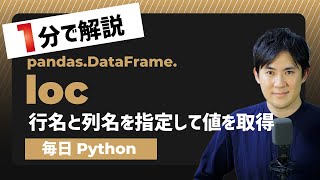 【毎日Python】Pythonで行名と列名を指定して値を取得する方法｜DataFrame.loc